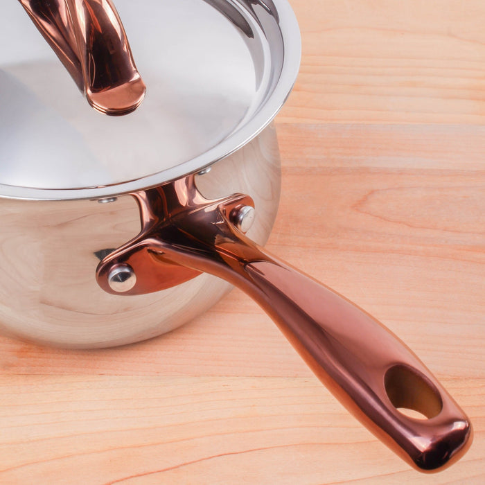 BergHOFF Ouro Gold 5pc 18/10 Stainless Steel Starter Set, Rose Gold Handles - Cookware Sets