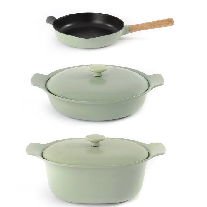 BergHOFF Ron Cast Iron 5Pc Starter Set, Green - Cookware Sets