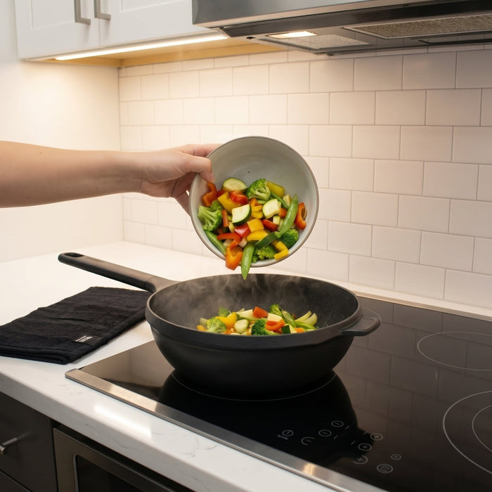 BergHOFF GEM 5Pc Nonstick Cast Aluminum Wok and Stockpots Cookware Set, Glass Lids - Cookware Sets