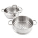 BergHOFF Belly Shape 3pc 18/10 Stainless Steel Steamer Set with Glass Lid - Food Steamers