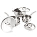BergHOFF Belly Shape 6pc 18/10 Stainless Steel Cookware Set with SS Lids - Cookware Sets