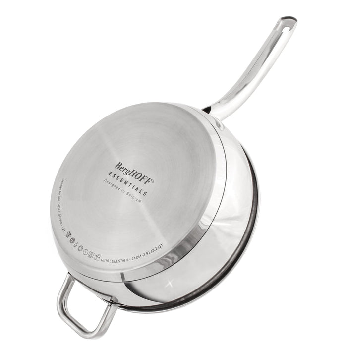 BergHOFF Belly Shape 6pc 18/10 Stainless Steel Cookware Set with SS Lids - Cookware Sets