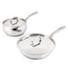 BergHOFF Belly Shape 4pc 18/10 Stainless Steel Skillet & Saucepan Cookware Set with SS Lids - Cookware Sets