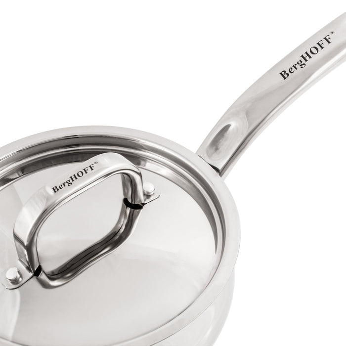 BergHOFF Belly Shape 4pc 18/10 Stainless Steel Skillet & Saucepan Cookware Set with SS Lids - Cookware Sets