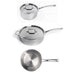 BergHOFF Professional 5pc Tri-Ply 18/10 Stainless Steel Starter Cookware Set, SS Lids - Cookware Sets