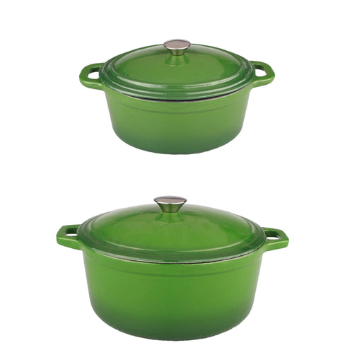 BergHOFF Neo 4pc Cast Iron Cookware Set, 5qt. & 8qt., Green - Cookware Sets