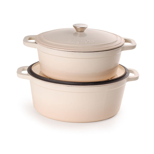BergHOFF Neo 4pc Cast Iron Cookware Set, 5qt. & 8qt., Meringue - Cookware Sets