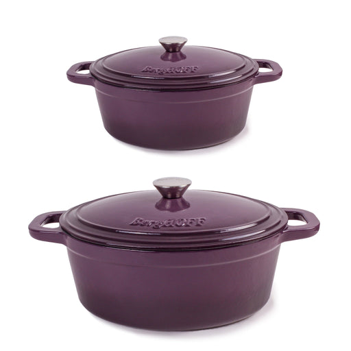 BergHOFF Neo 4pc Cast Iron Cookware Set, 5qt. & 8qt., Purple - Cookware Sets