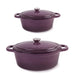 BergHOFF Neo 4pc Cast Iron Cookware Set, 5qt. & 8qt., Purple - Cookware Sets