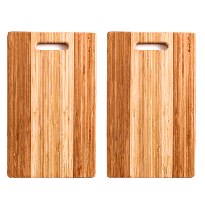 BergHOFF 2Pc Bamboo Cutting Boards 14", Rectangular, Two-tone