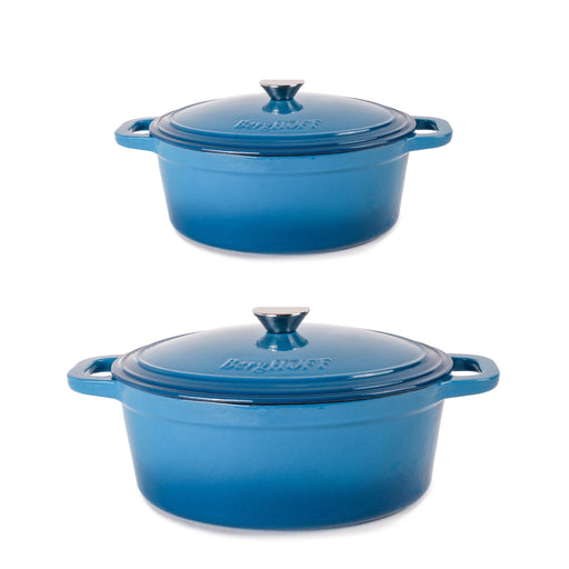 BergHOFF Neo 4pc Cast Iron Cookware Set, 5qt. & 8qt., Blue - Cookware Sets