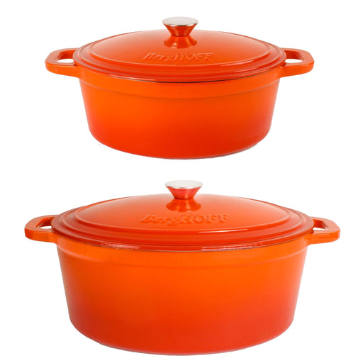 BergHOFF Neo 4pc Cast Iron Cookware Set, 5qt. & 8qt., Orange - Cookware Sets