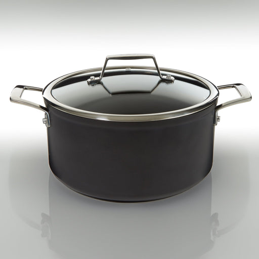 BergHOFF Essentials Nonstick Hard Anodized 10" Stockpot 5.3qt. With Glass Lid, Black - Stock Pots