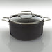 BergHOFF Essentials Nonstick Hard Anodized 10" Stockpot 5.3qt. With Glass Lid, Black - Stock Pots