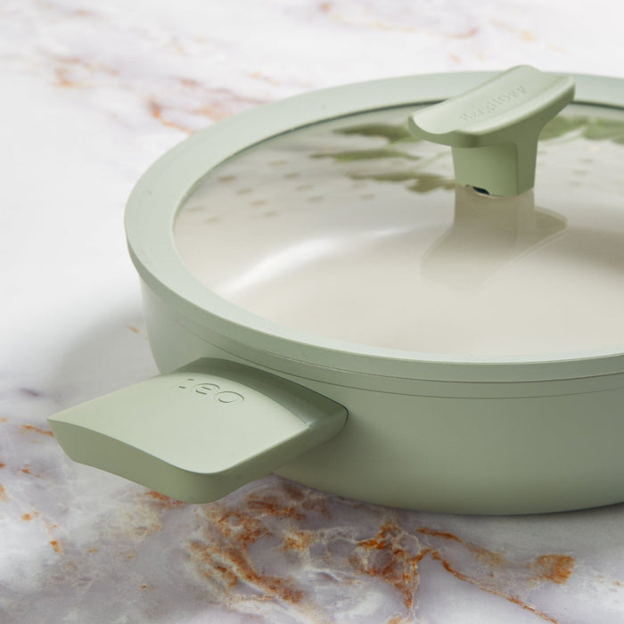 BergHOFF Balance 6Pc Nonstick Ceramic Cookware Set With Glass Lid, Sage - Cookware Sets