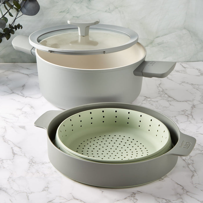 BergHOFF Balance 3Pc Nonstick Ceramic Steamer Set, Moonmist - Food Steamers