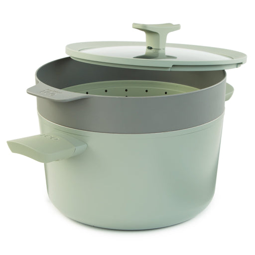 BergHOFF Balance 3Pc Nonstick Ceramic Steamer Set, Sage - Food Steamers