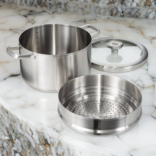 BergHOFF Leo Graphite 3pc 18/10 Stainless Steel Steamer Set - Food Steamers