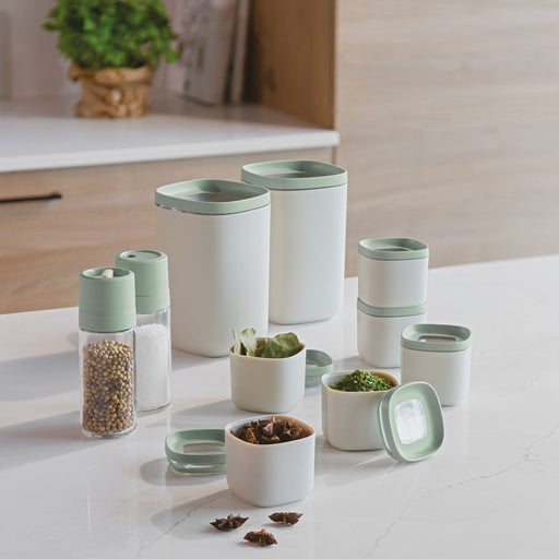 BergHOFF Balance 8Pc Stackable Food Container Set, Moonmist and Sage - Food Storage Containers