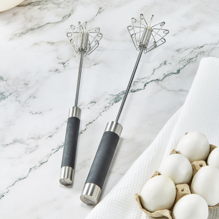 BergHOFF Essentials 2Pc 18/10 Stainless Steel Miracle Whisk Set, Black