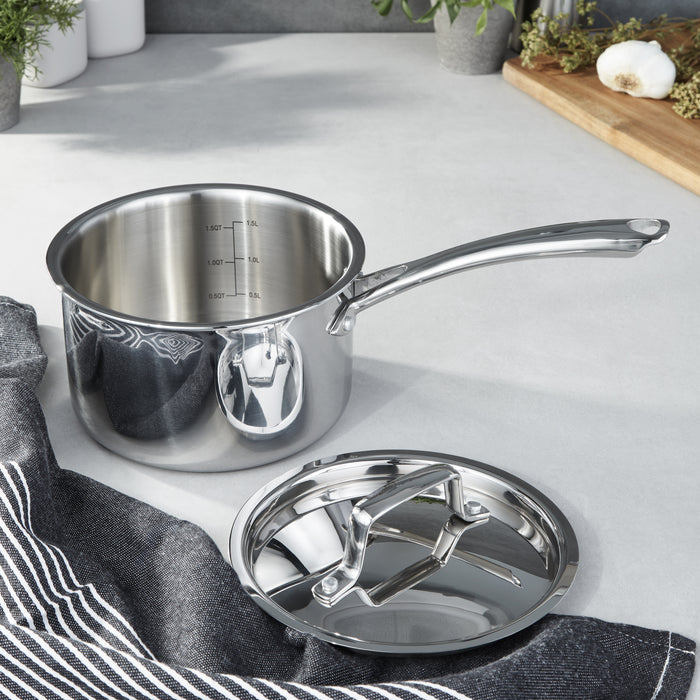 Image 1 of Professional Tri-Ply 18/10 Stainless Steel 6.25" Saucepan
