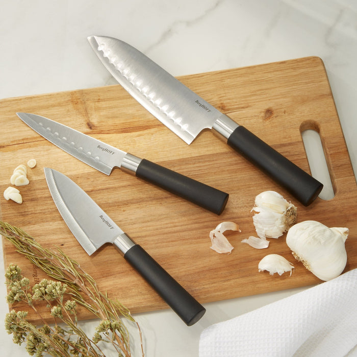 BergHOFF DiNA Codon 3pc Stainless Steel Santoku Set - Kitchen Knives