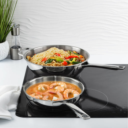 BergHOFF DiNA Helix 2pc 18/10 Stainless Steel Stir Fry Cookware Set - Skillets & Frying Pans