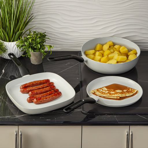 BergHOFF Leo Glints 3pc Ceramic Nonstick Cookware Set, Spirit - Cookware Sets
