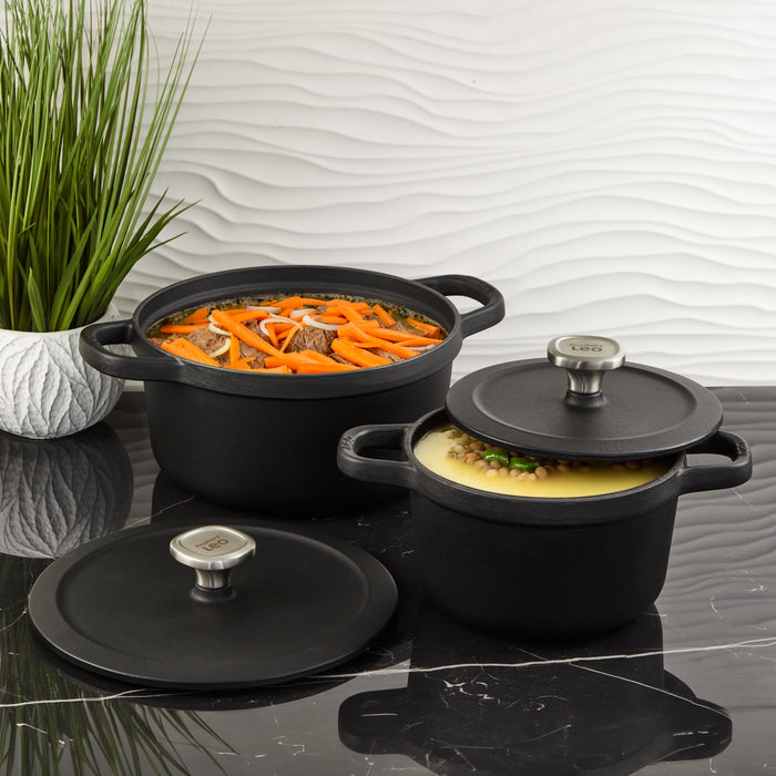 BergHOFF Leo Graphite 4pc Cast Iron Cookware Set