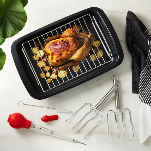 Image 1 of Leo Graphite 9Pc Ceramic Nonstick Cookware and Baster Set