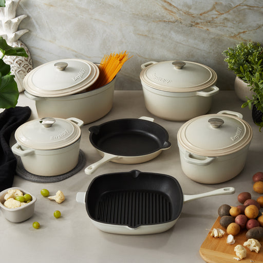 Image 1 of Neo 10pc Cast Iron Cookware Set, Meringue