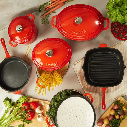 Image 1 of Neo 10pc Cast Iron Cookware Set, Orange
