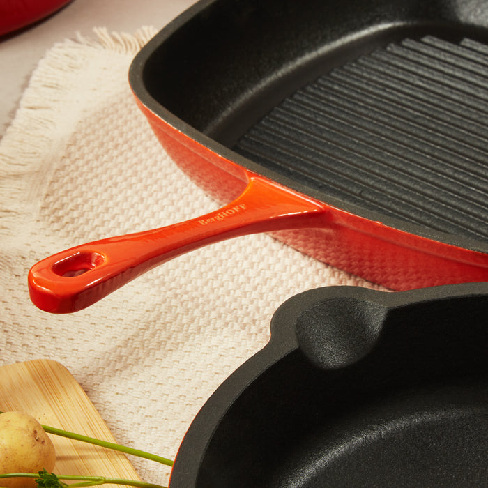 Image 4 of Neo 10pc Cast Iron Cookware Set, Orange