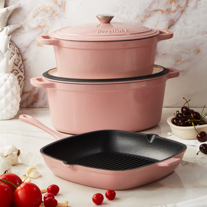 Image 5 of Neo 10pc Cast Iron Cookware Set, Pink