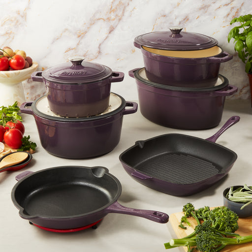 Image 1 of Neo 10pc Cast Iron Cookware Set, Purple