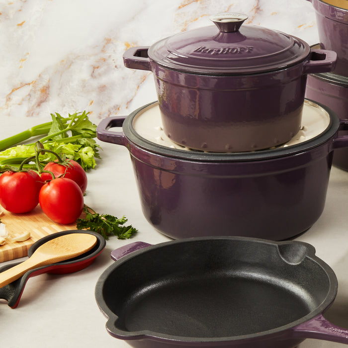 Image 4 of Neo 10pc Cast Iron Cookware Set, Purple