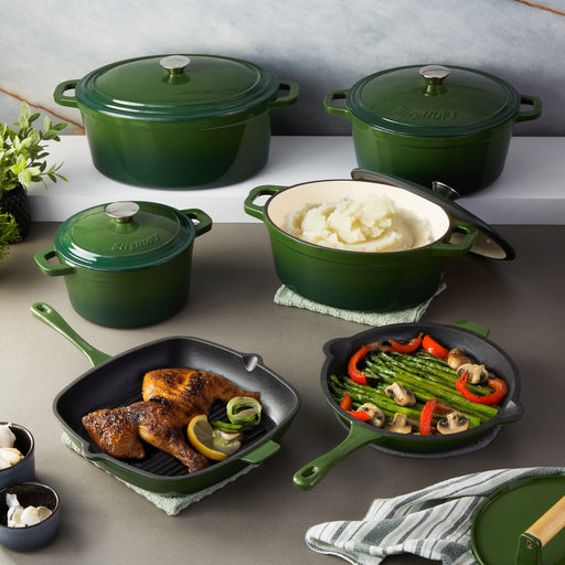 Image 1 of Neo 10pc Cast Iron Cookware Set, Green