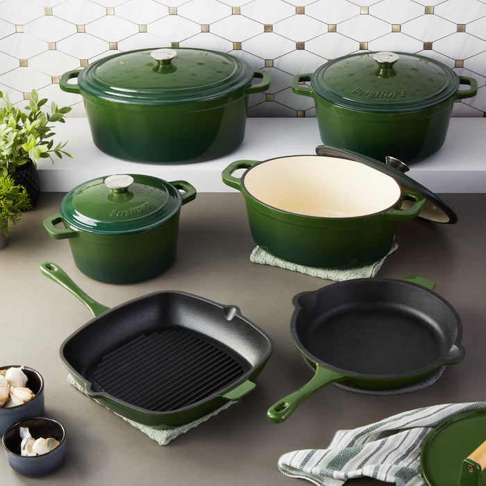 Image 3 of Neo 10pc Cast Iron Cookware Set, Green