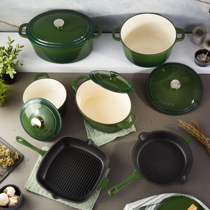 Image 6 of Neo 10pc Cast Iron Cookware Set, Green