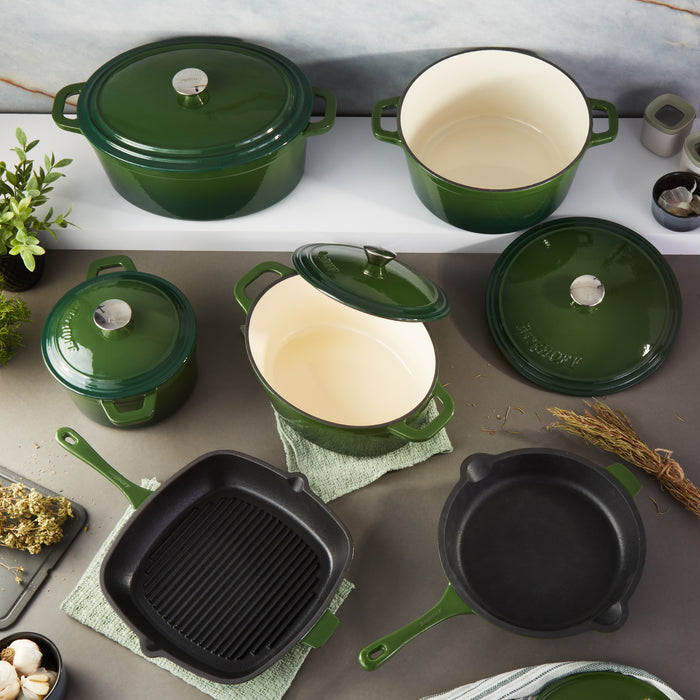 Image 9 of Neo 10pc Cast Iron Cookware Set, Green