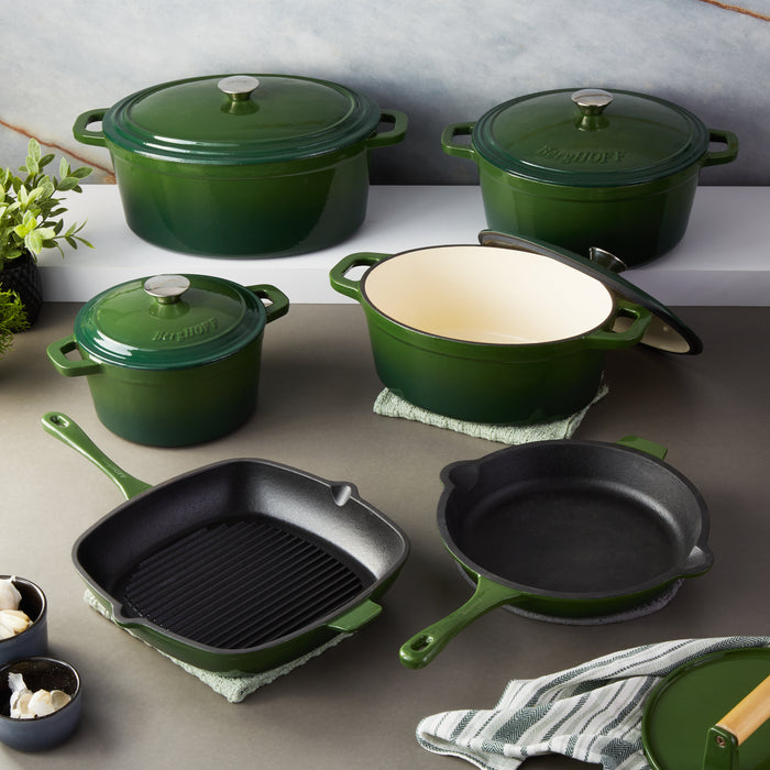Image 11 of Neo 10pc Cast Iron Cookware Set, Green