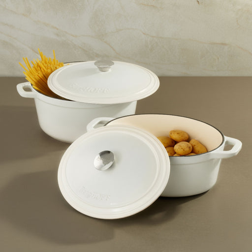 Image 1 of Neo 4pc Cast Iron Cookware Set, 5qt. & 7qt.,White