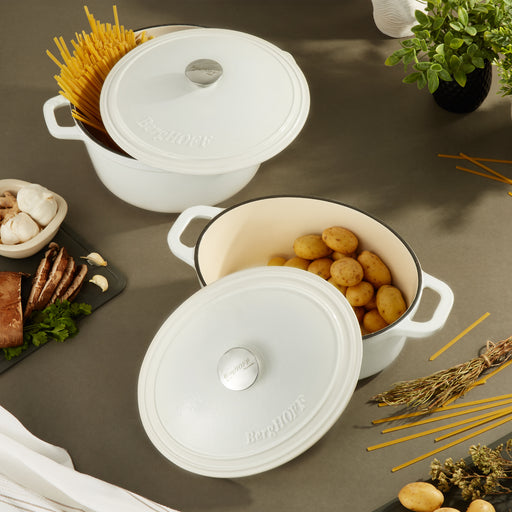 Image 2 of Neo 4pc Cast Iron Cookware Set, 5qt. & 7qt.,White