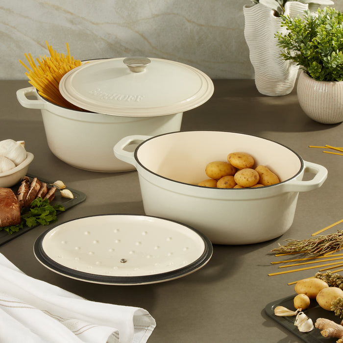 Image 5 of Neo 4pc Cast Iron Cookware Set, 5qt. & 7qt., Meringue