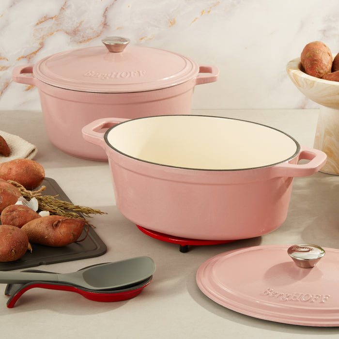 Image 3 of Neo 4pc Cast Iron Cookware Set, 5qt. & 7qt., Pink