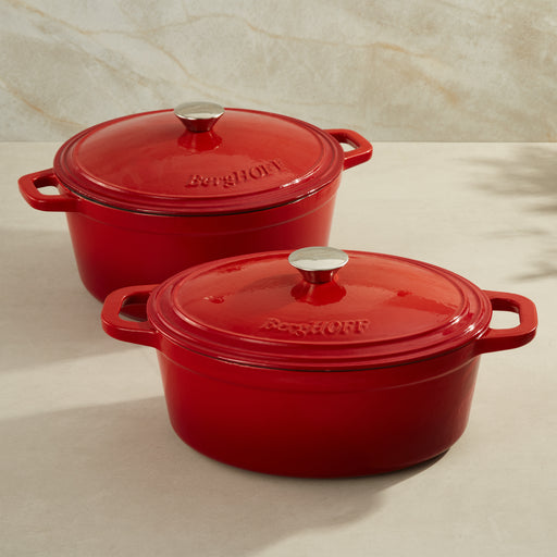 Image 1 of Neo 4pc Cast Iron Cookware Set, 5qt. & 7qt., Red
