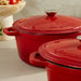 Image 3 of Neo 4pc Cast Iron Cookware Set, 5qt. & 7qt., Red