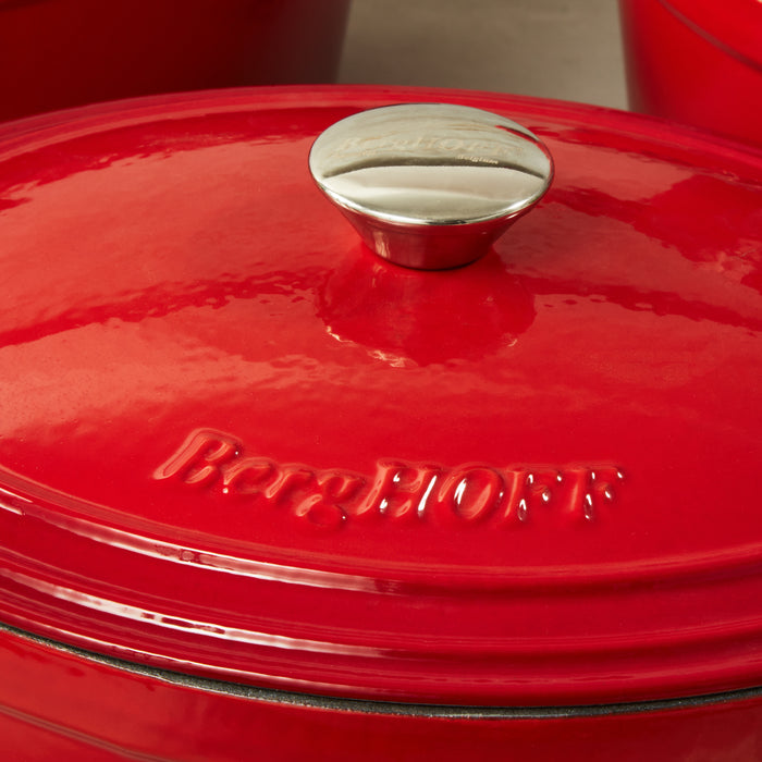 Image 4 of Neo 4pc Cast Iron Cookware Set, 5qt. & 7qt., Red