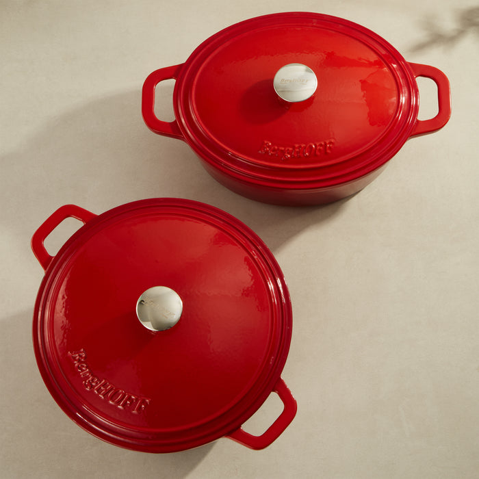Image 7 of Neo 4pc Cast Iron Cookware Set, 5qt. & 7qt., Red