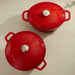 Image 7 of Neo 4pc Cast Iron Cookware Set, 5qt. & 7qt., Red